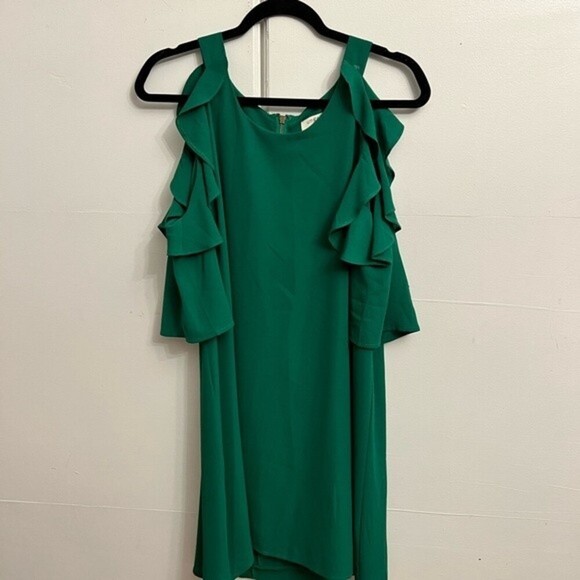Umgee Green Cold Shoulder dress - Picture 2 of 6